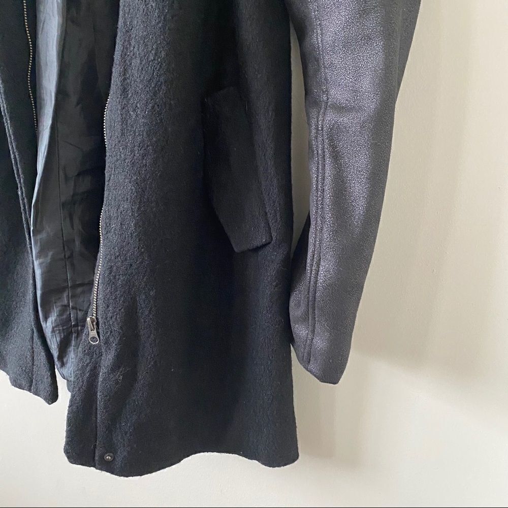 Nwot- Twik-wool Blend Two Tone Suede Sleeve Coat - Picture 5 of 10